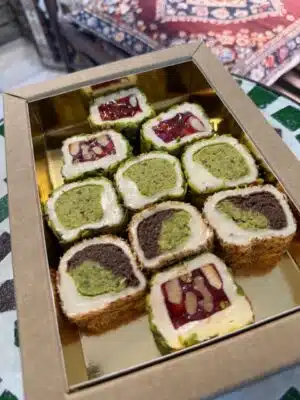 Zoetterette KERSTBOOM Turks fruit kraft doos